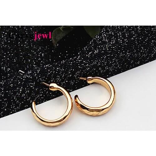 Carvejewl thick Hoops Earrings Round Circle Geometric gold plating cute Earrings Minimalist Mini Small Loop Wholesale earrings
