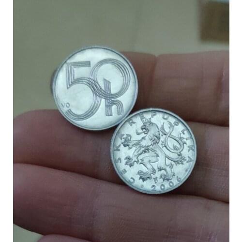 Czech Republic 50 Hz 19mm Coins Eu Edition Europe 100% Real Original Used Coin Old Random Year