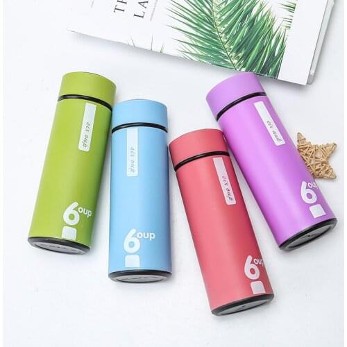 Simple High Capacity Insulation Double Layer Business Water Cup Glass Bottles Advertising Straight Gift Cup