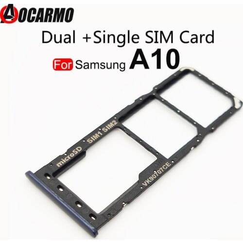 Aocarmo Sim Card Tray SD Reader Holder For Samsung Galaxy A10 A105F A20 A205F A30 A305F A50 A505F SIM Card Tray Slot Holder