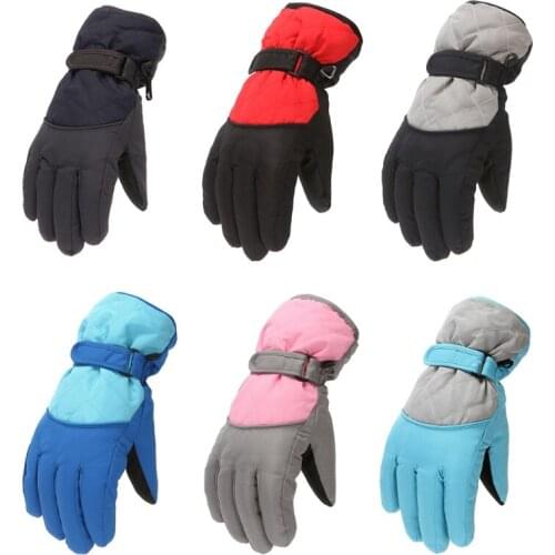 Kids Child Winter Thicken Warm Mountain Snowboard Ski Gloves Waterproof Mittens
