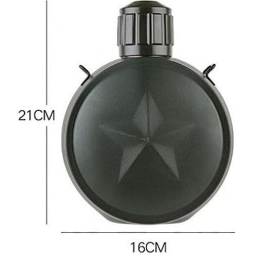Army Flask Water Bottle Canteen Drink Cup Compass Lid with Belt for Camping