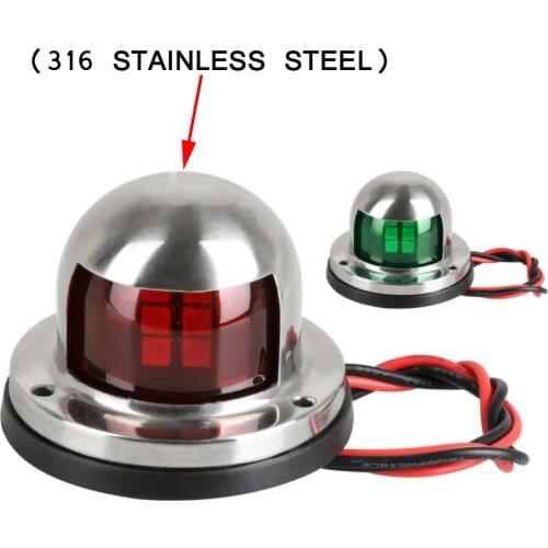 2pcs LED Marine Signal Navigation Lights 12V 4W IP65 Stainless Steel Sailing Lamp Marine Boat Yacht Boat Accessory