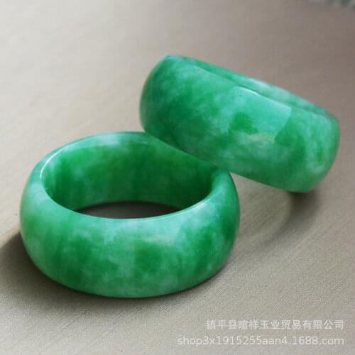 Natural green Jade 7-10 Size Ring Chinese Jadeite Amulet Fashion Charm Jewelry Hand Carved Crafts Gifts Women Men