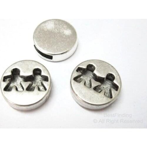 10mm Flat leather findings 10x2mm Friendship leather slider -FF39