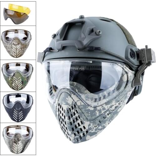 3 Lens Tactical Full Face Mask Impact Resistant Hunting Shooting Protection Mask Army Military Airsoft Combat Paintball Masks