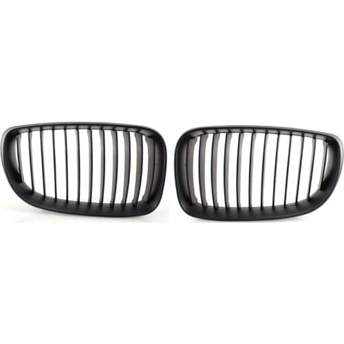 Matte Black Front Bumper Kidney Grille Fit for BMW E81 E82 E87 E88 08-11