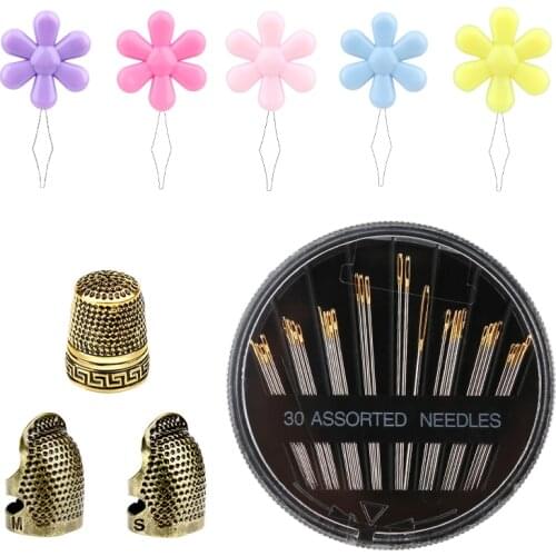 Nonvor Sewing Needles Tools Kit Large Eye Stitching Needles With Threader DIY Hanmade Stitching Sewing Kit Crafting Projects