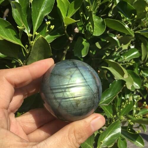 Natural polished labradorite stone sphere crystal ball