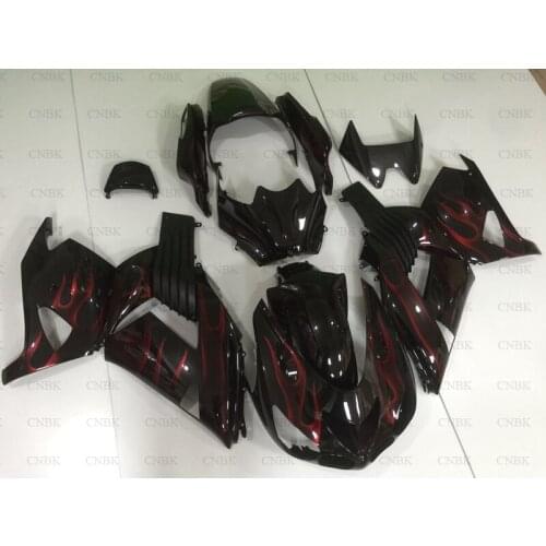 Bodywork for ZZR 1400 08 09 for Kawasaki Zx14r Full Body Kits 2007 ZZR 1400 Abs Fairing 2006 - 2011 Black Red Frame