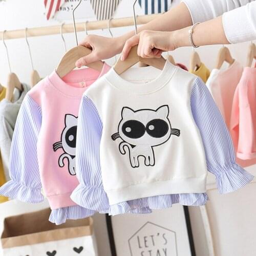 Autumn Clothing Childrens Sweater Cartoon Animals New Toddler Baby Girl Long Sleeve Pullover Tops Kids Girls Crew Neck T-shirt