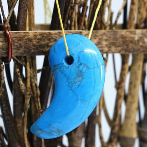 High quality blue howlite stone magatama pendant lucky fit for diy necklace accessories jewelry making 19*34mm B1829