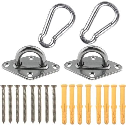 Heavy Duty Hammock Hanging Kit Eye Plates Ceiling Wall Mount Anchor Hooks Hanger for Hammock Swing Chair
