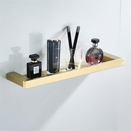 LIUYUE Bathroom Shelves Brushed Gold Stainless Steel Shower Corner Shelf Shampoo Storage Basket Modern Home Accessories Holder