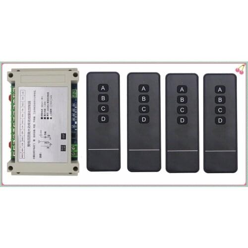 DC12V 24V 36V 48V 4CH RF Wireless Remote Control Relay Switch Security System Garage Doors, Electric Doors/window /lamp 4*remote