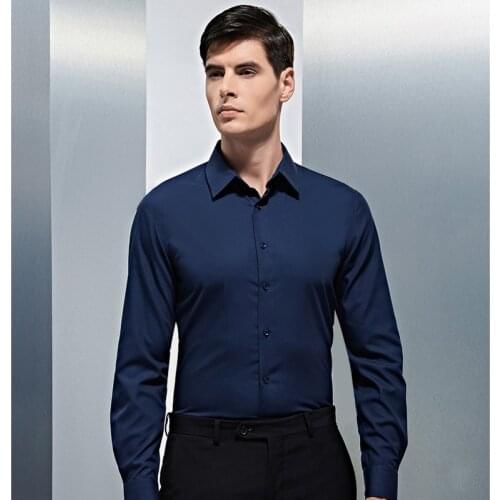 100% Cotton Long Sleeve Business Mens Shirts Solid Color Romantic Wedding Groom Dress Casual Regular Fit Suit Dress Male Gift