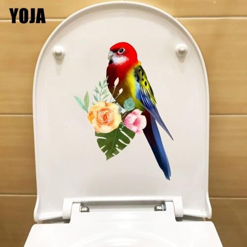 YOJA 15.5X22CM Cute Parrot Room Decoration Wall Sticker Cartoon Bathroom Toilet WC Decal T1-1972