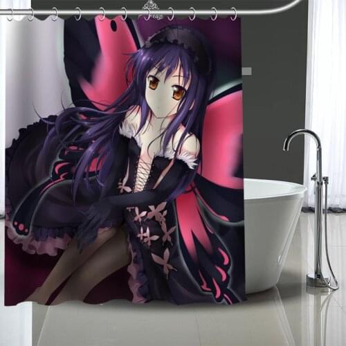 Accel World Custom Pattern Polyester Bath curtain Waterproof Shower Curtains DIY Bath Screen Printed Curtain for Bathroom