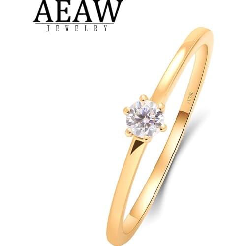 0.1carat GH Color Si Round Cut 100% Real Natural Diamond Engagement Ring Fine Ring Solid 14K Yellow Gold for Women Lady