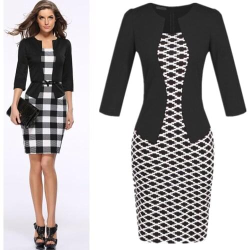 Women Bodycon Pack Hip Elegant Party Dress Office Lady Work Pencil Dress Vintage Floral Printed Dresses Free Belt