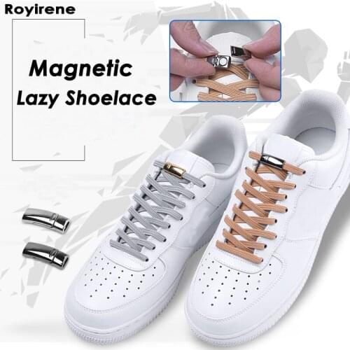 1 Pair Fashion Magnetic Shoelaces Buckle Elastic No Tie Shoe Laces Unisex Kids Adult Flat Sneakers Shoelace Lazy Laces String