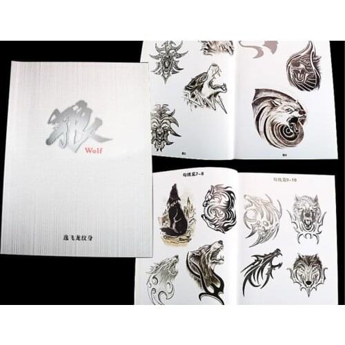 1pc Wolf Beast tattoo Line Drawing Flash Designs Sketches Painting Reference Books