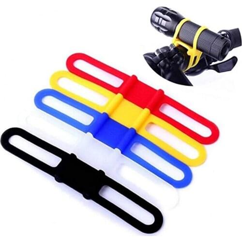 1pcs MTB Cycling Bike Bicycle Silicone Band Flash Light Flashlight Phone Strap Tie Ribbon Mount Holder