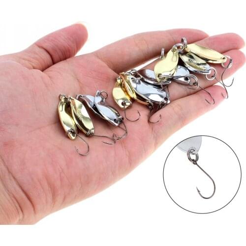 12pcs/lot Metal Spoons Bait Silver Golden Color Fishing Lures Sequin for Opsariichthys Bidens