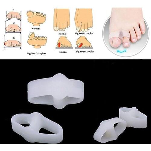 80% Hot Sale 2 Pcs Soft Silicone Toe Straightener Separator Bunion Corrector Pain Relief