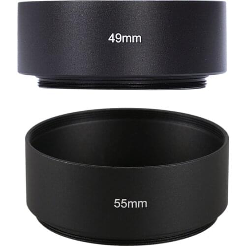 2 Pcs Mount Standard Metal Lens Hood for Canon Nikon Pentax Sony Olympus, 49Mm & 55Mm