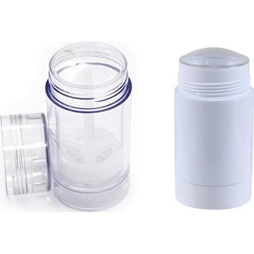 24pcs Empty 50ml 1.7oz White Clear Roll On Containers Plastic AS Cosmetic Tube Deodorant Tube For DIY Makeup
