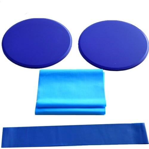 3PCS-Set Yoga Fitness Slide Plate Elastic Belt Resistance Ring Pilates Vest Line Hip Training Workout Household Equipment