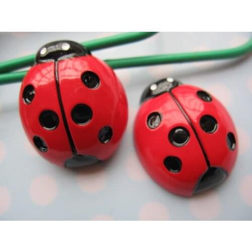 30pcs/lot kawaii flat back resin ladybird DIY resin cabochons accessories about 25mm