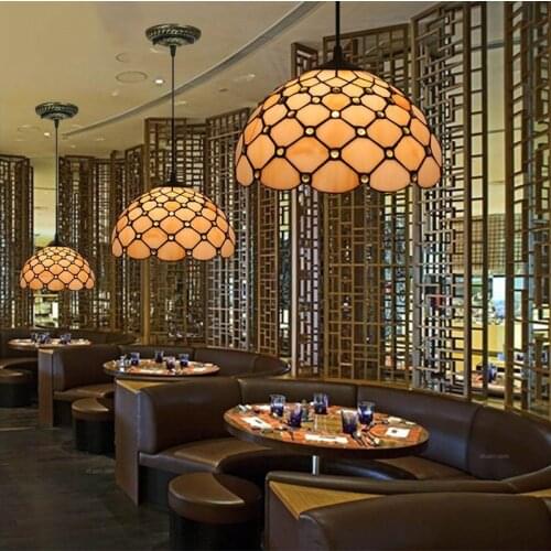 30CM Tiffany Pendant Light Single Head Corridor Aisle Lighting Beads Lampshade Creative Pendant Lights