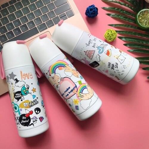 350ML Cute 304 Stainless Steel thermos Bottle Mug Vacuum Flasks Thermal Bottle For Hot Water Insulated Tumbler For Women coffee
