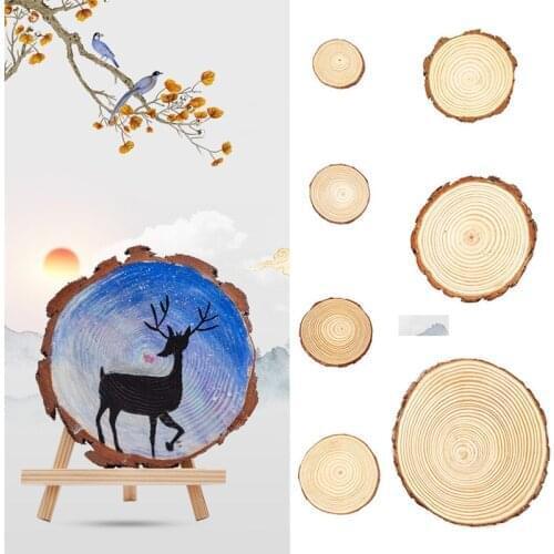 5 PCS Pine Piece Log Piece DIY Tree Ring Hand Ring Grinding Tree Ring Pine Piece Home Decoration Background Photography Material