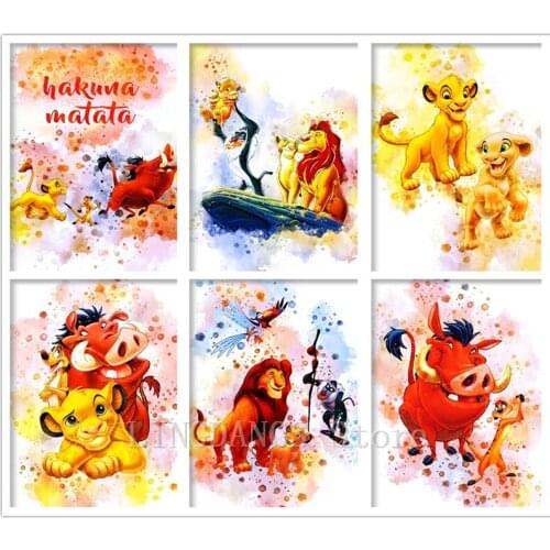 5D DIY Full Drill Diamond Painting Disney The Lion King Cartoon Diamond Embroidery Mosaic Cross Stitch Handmade Home Decor Gift