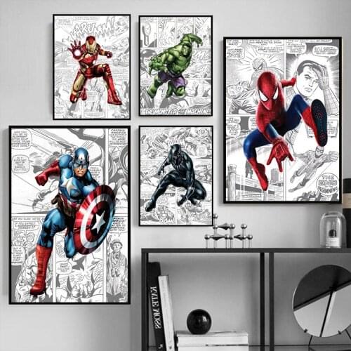 DIY Diamond Painting Captain America Marvel Comics Avengers Spiderman Posters Wall Art Diamond Embroidery for Room Home Decor