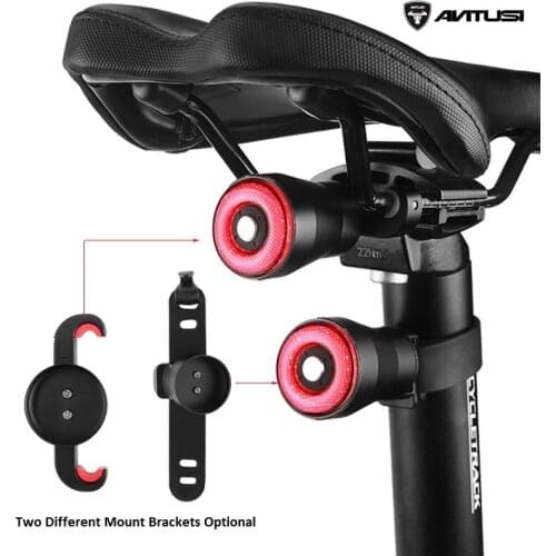 ANTUSI Q5 Automatic Brake Taillight IP65 Waterproof 3 Modes USB Recharge Road Bike MTB Flash Light Smart Cycling Taillight
