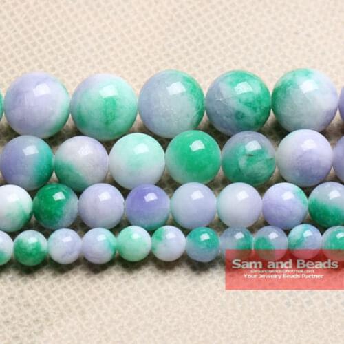 Free Shipping Natural Stone Purple Green Malaysia Chalcedony Loose Beads 6 8 10 MM Pick Size For Jewelry Making PGJB01