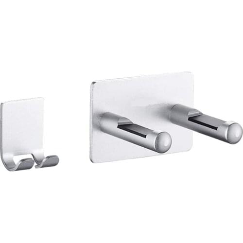 Hair Dryer Holder Rugged 304 Stainless Steel Chrome, Adhesive + Adhesive Glue Spiral Mold-Durable Bathroom Accessory