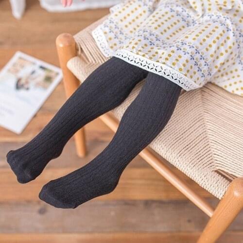 Baby Autumn Winter Solid Candy Color Tights Hot Baby Ribbed Stockings Toddler Kid Girl Cotton Warm Pantyhose
