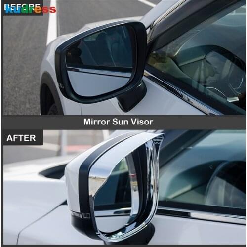 For Mazda CX5 CX-5 KF 2017-2020 Carbon Fiber Car Rearview Mirror Rain Shield Sun Visor Shade Cover Trim Sticker Accessories