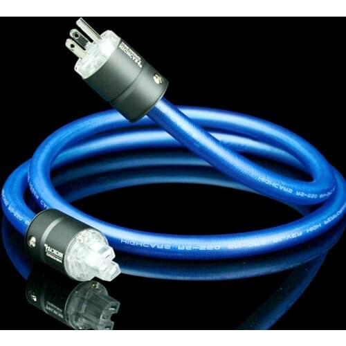 HIGHCARS 6N Oxygen-free Copper Plating Pure Silver Power Cable with US Rhodium Power Plug