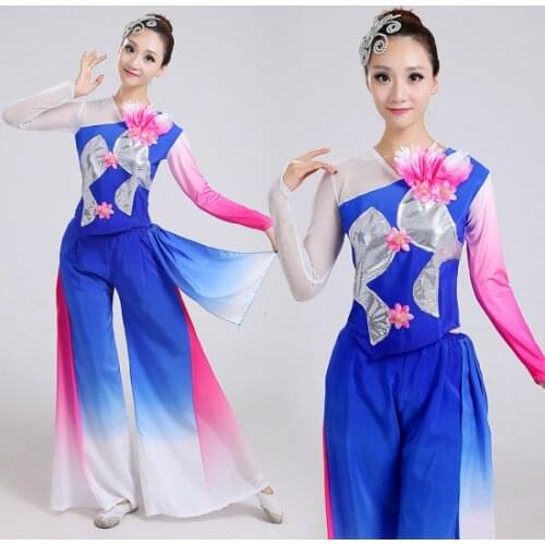 Chinese folk dance costumes Yangge clothing classical dance performance square dance drum fan modern stage performance clothing