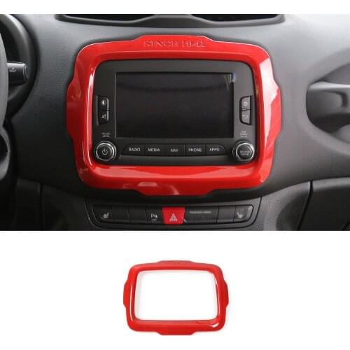 Red Center Console Audio Panel Decoration GPS Cover for Jeep Renegade 2015-2016