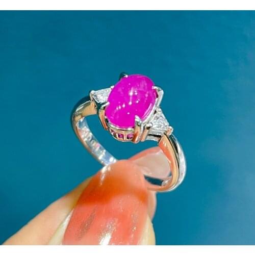 LR514 Solid Pt900 Nature Pink Sapphire 2.31ct Rings for Women Fine Jewelry Presents