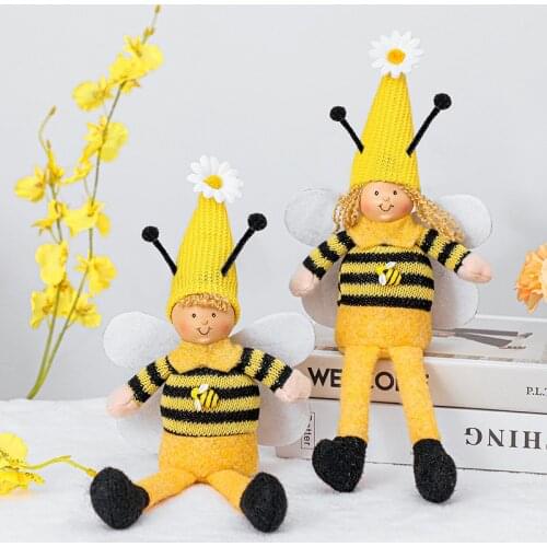 Hong Kong Love Cute Bee Festival Wings Long-Legged Dwarf Doll Ornaments Creative Festival Doll Window Decorations