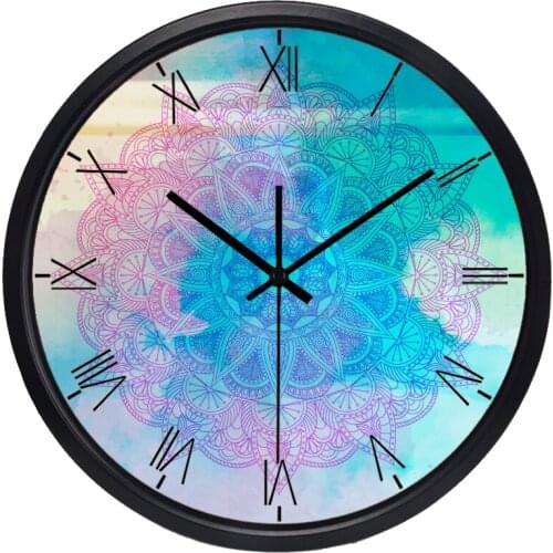 Fresh lotus seat wall clock Popular Non-Ticking Coffee Home Wall Clock Durable Color Art Watch