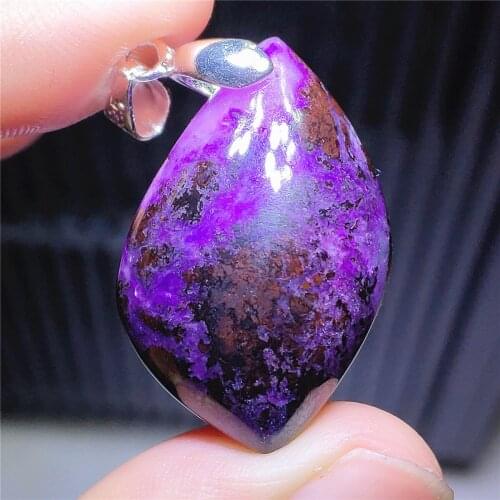 Genuine Natural Purple Red Sugilite South Africa Pendant Water Drop 29x20x9mm Women Men Reiki Stone Fashion Necklace AAAAA